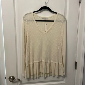 Anthropologie Waffle Knit Top, NWT